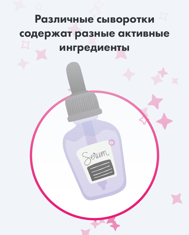 Различные сыворотки содержат разные активные ингредиенты